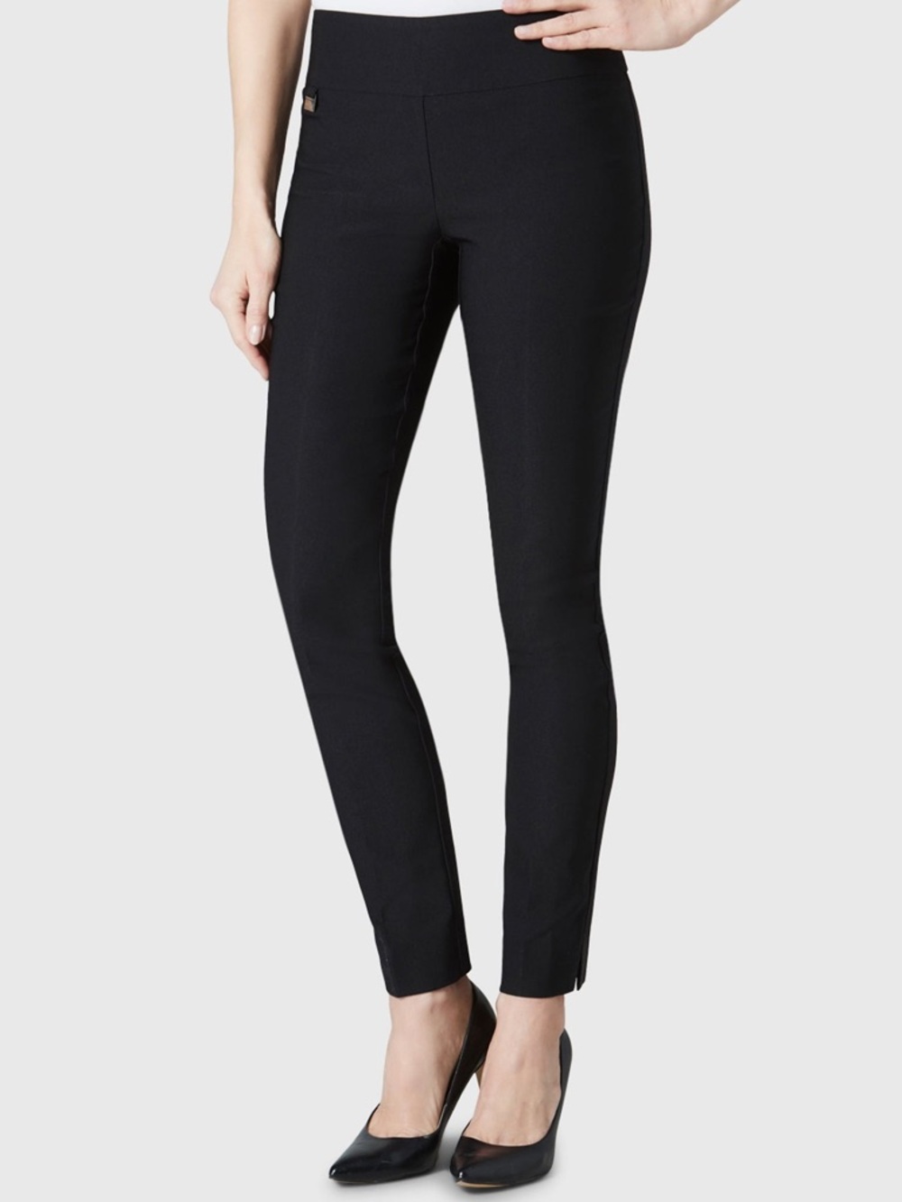 Lisette Montreal Black Trousers High Rise Ankle Stretch Pants
